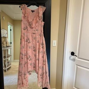 Banana Republic Pink Floral High Low Dress
